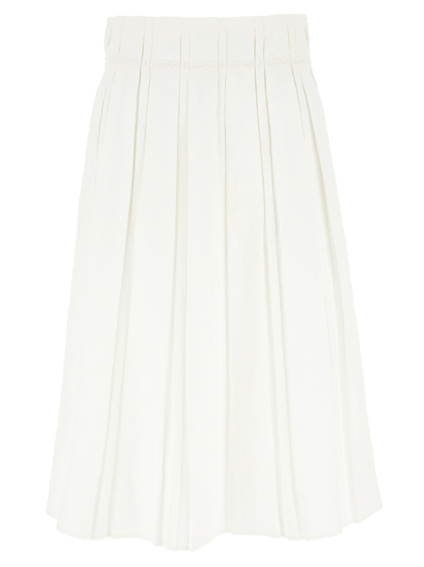 Shop Jil Sander White Midi Skirt
