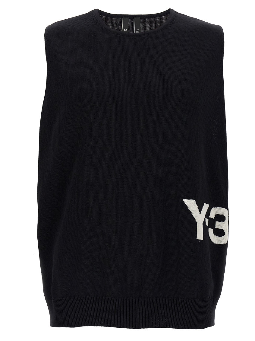 Y-3 BLACK JACQUARD LOGO VEST 