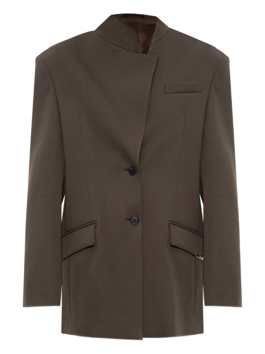 Attico Brown Wool Gabardine Blazer