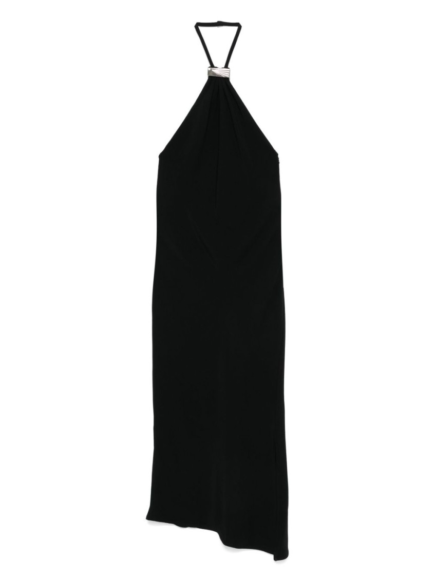 Attico Black Halterneck Low-back Midi Dress