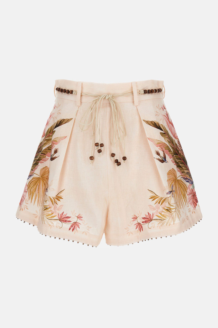 Zimmermann Beige Ascension Linen Shorts