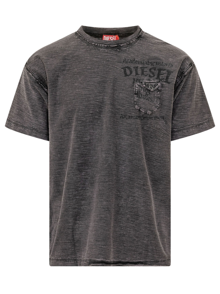 Diesel Black Graphic Crew Neck T-Shirt for Men Online India at