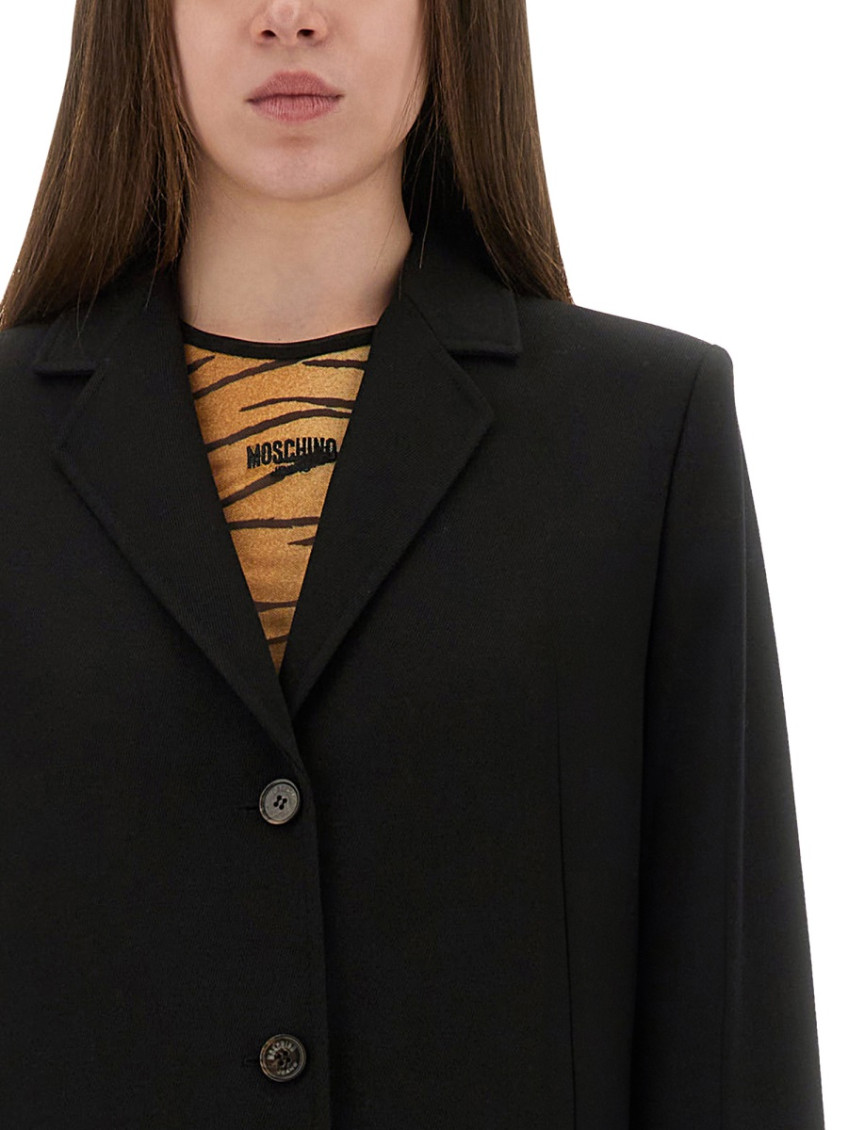 Moschino Black Notched Lapel Trench Coat for Women Online India at