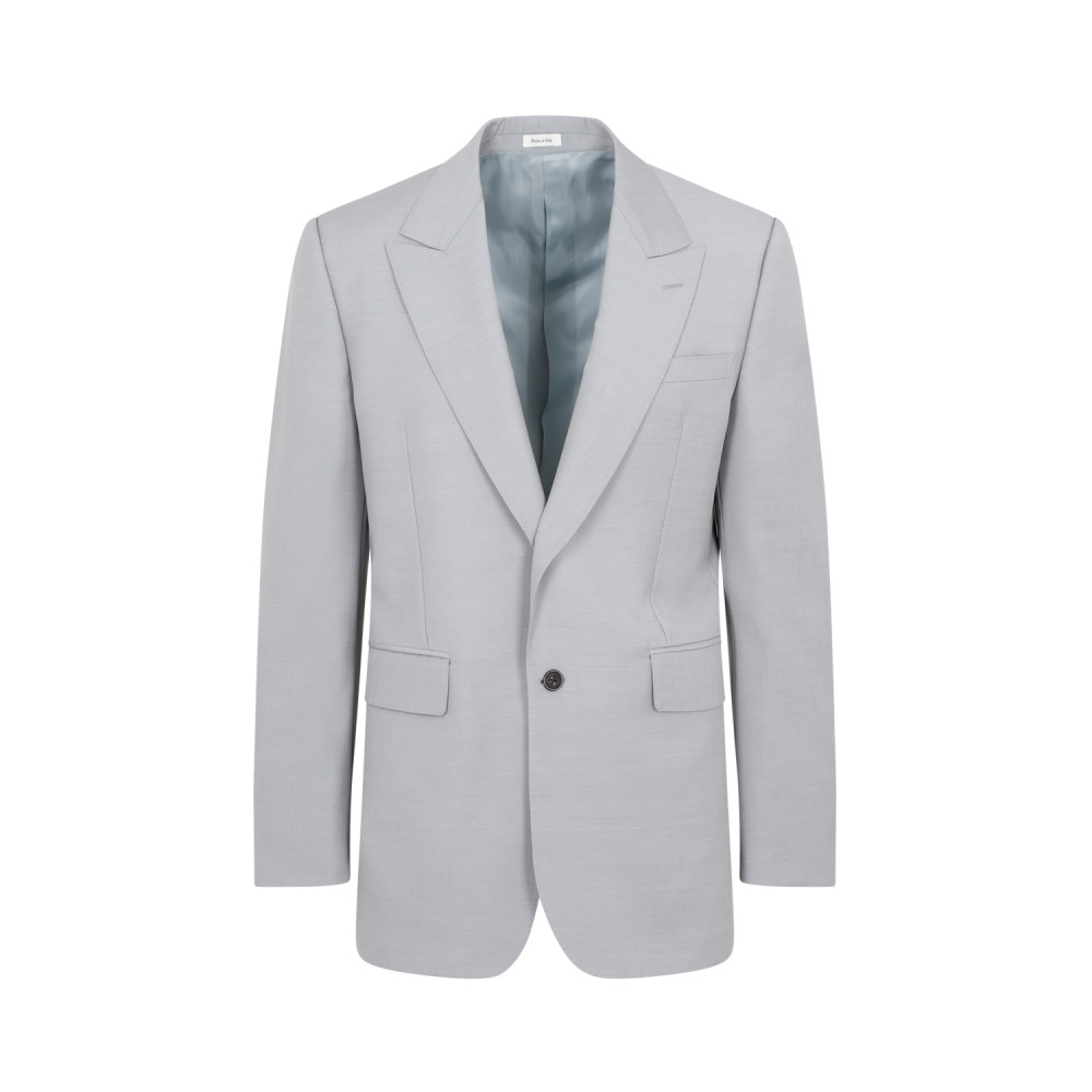 Alexander Mcqueen Wool And Mohair Blazer In Grey