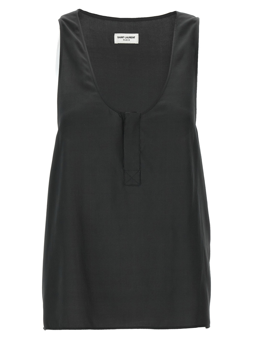 Saint Laurent Cassandre Tank Top In Black