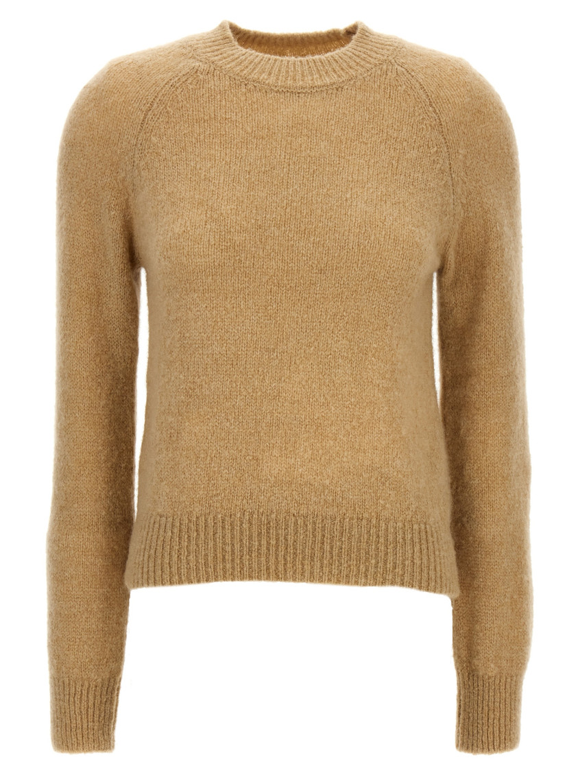 Dries Van Noten "texas" Crew Neck Sweater In Light Brown