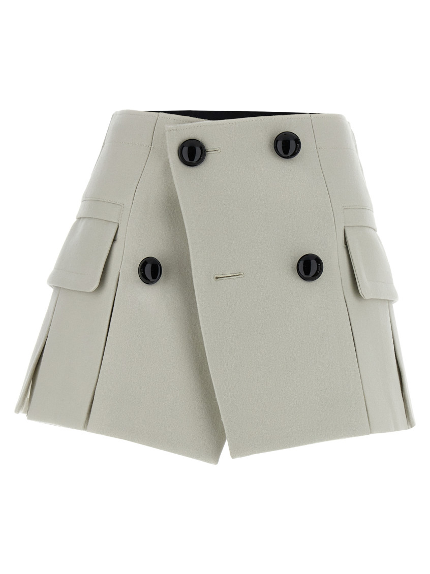 Sacai Mini Skirt With Built-in In Grey