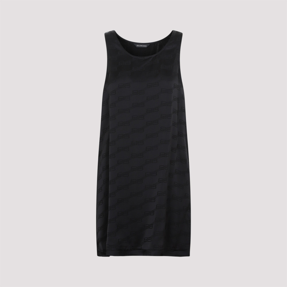 Balenciaga Abito Stile Canotta Bb Monogram Da Donna In Nero In Black