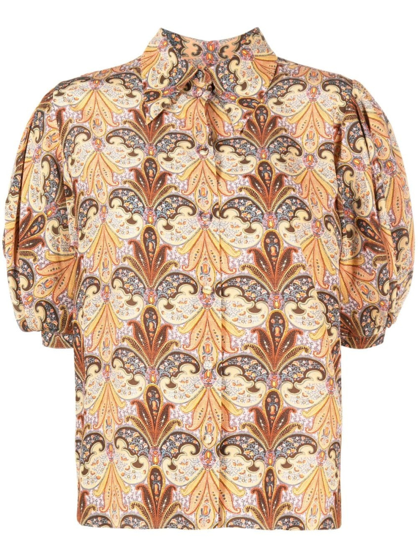 Shop Etro Multicolor Printed Silk Shirt