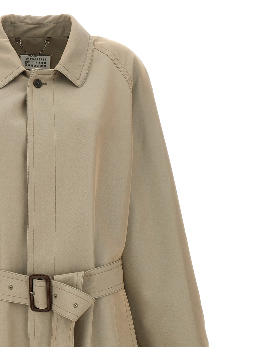 Maison Margiela Grey Layered Trench Coat With Belt for Men