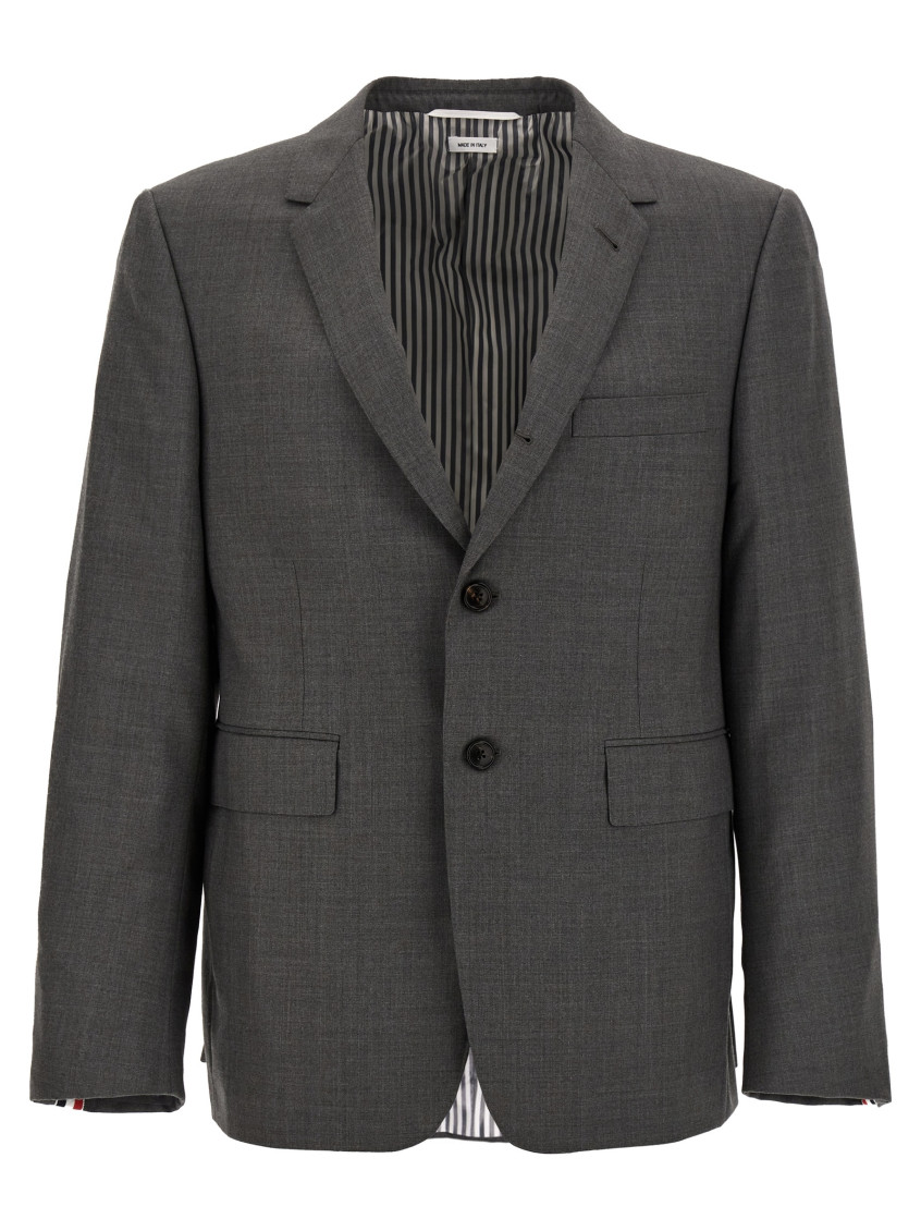 Thom Browne Super 120s Single-breasted Blazer In Grey