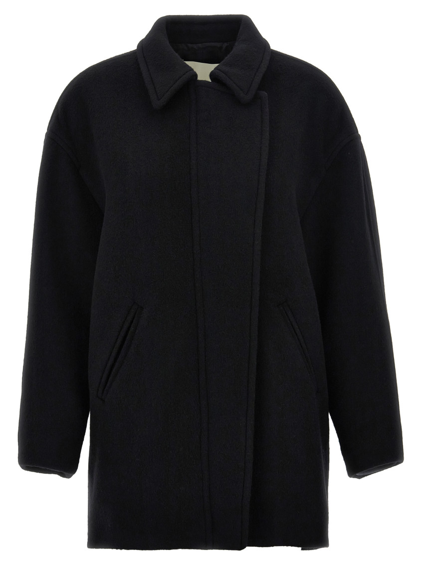 Isabel Marant Black Wool Blend Eveline Coat In Black