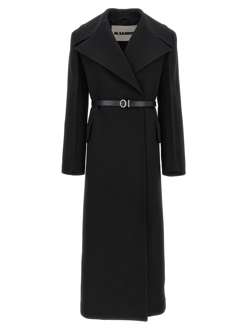 Jil Sander Women Double-breasted Coat In Black