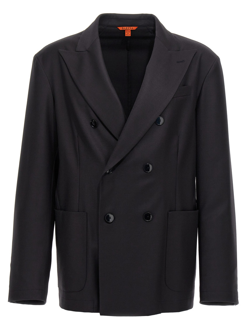 Shop Barena Venezia Navy Blue Doria Blazer