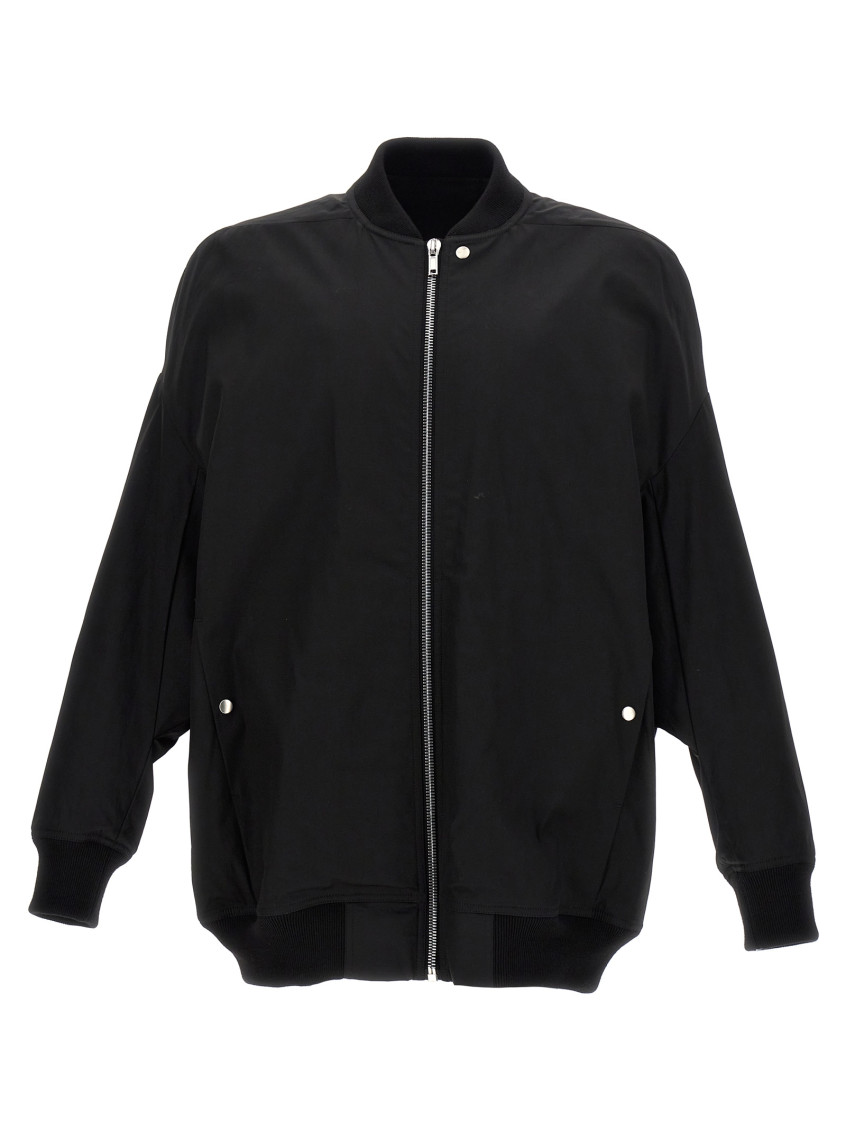 Rick Owens Jumbo Peter Flight Distressed Cotton Jacket In Black