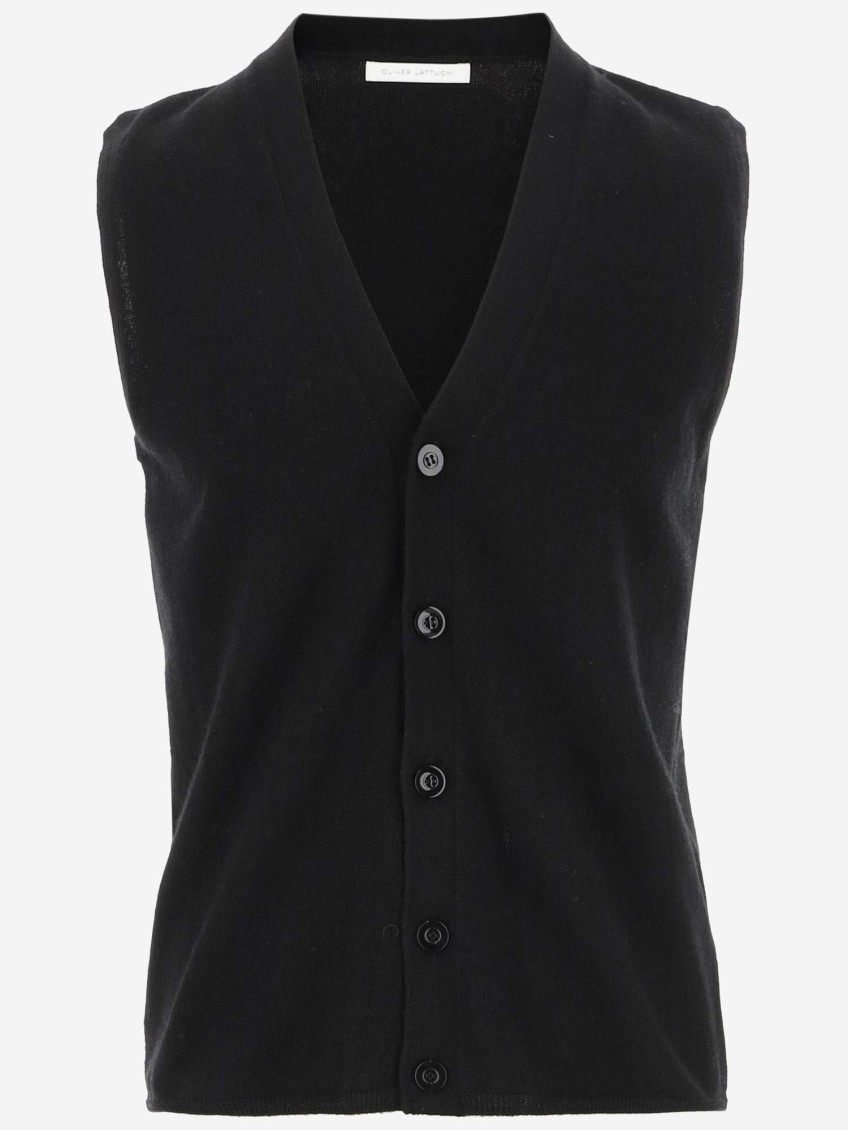 Oliver Lattughi Cashmere Vest In Black