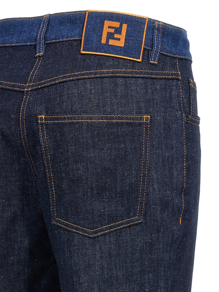Fendi Blue Two-tone jeans for Women Online USA at Darveys.com