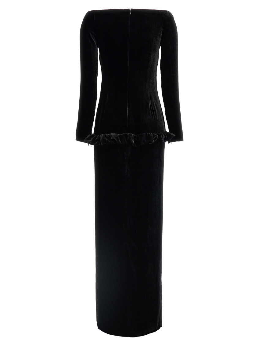 【関税込み】ALESSANDRA RICH VELVET OFF THE SHOULDER DRESS Alessandra Rich Black Velvet off the shoulder dress for