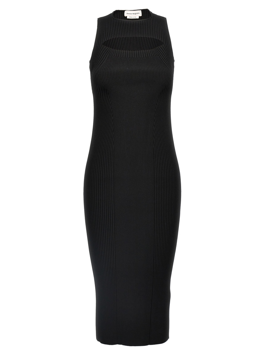 ワンピース ALEXANDER MCQUEEN Ribbed knit dress Black 798352Q1BAQ Alexander Mcqueen Black Ribbed knit dress for Women Online