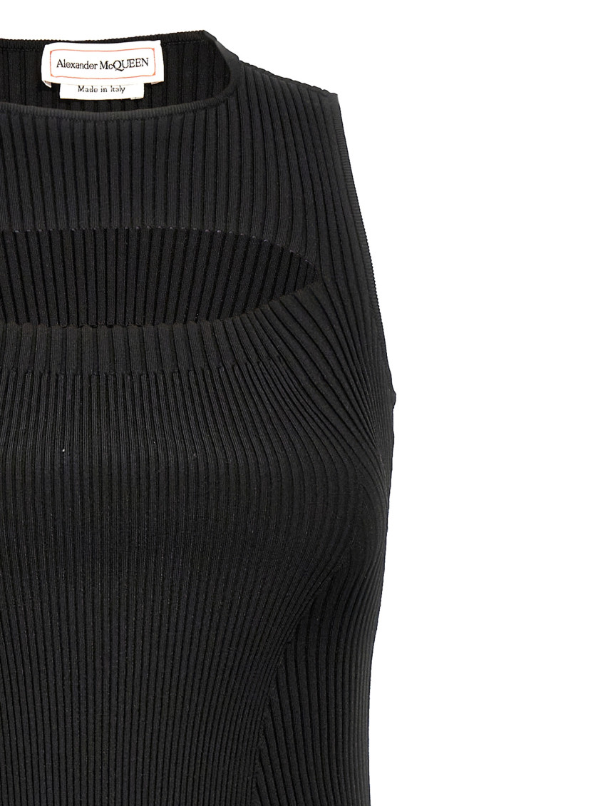 ワンピース ALEXANDER MCQUEEN Ribbed knit dress Black  798352Q1BAQ Alexander McQueen Ribbed Knit Dress Alexander McQueen