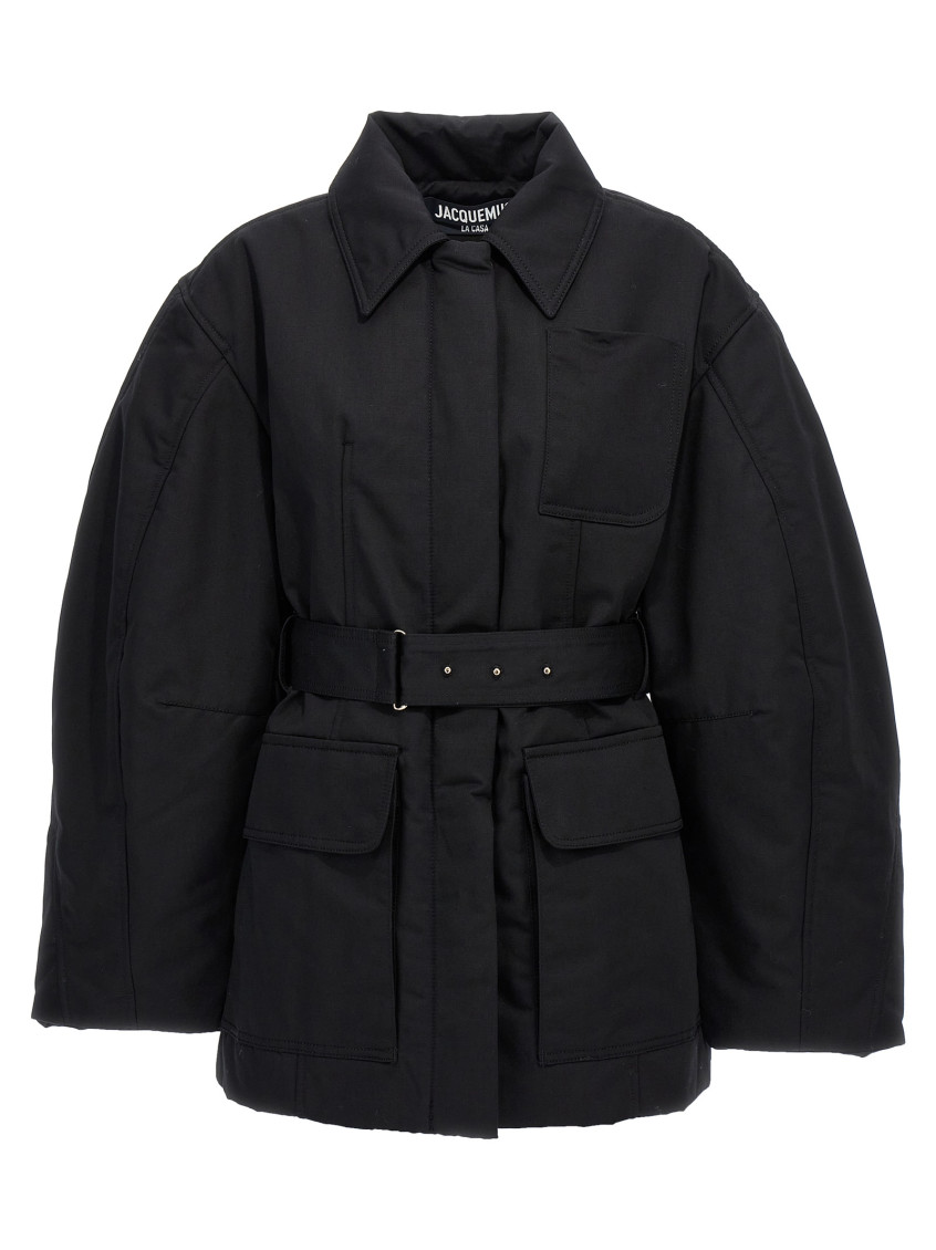 Jacquemus Le Blouson Bari Puffer Jackets Black In Black