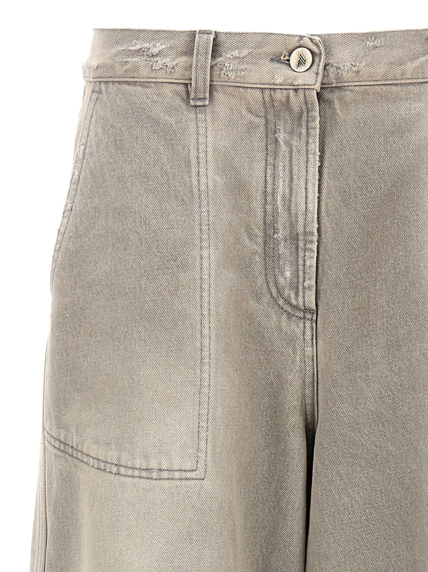 【関税込み】THE ATTICO Used effect jeans The Attico Grey Used effect jeans for Women Online USA at