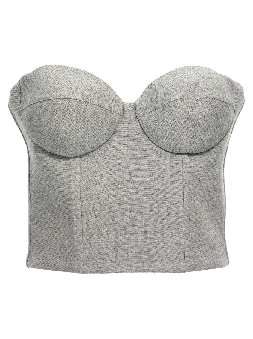Shop Giuseppe Di Morabito Grey Top Cropped Bustier