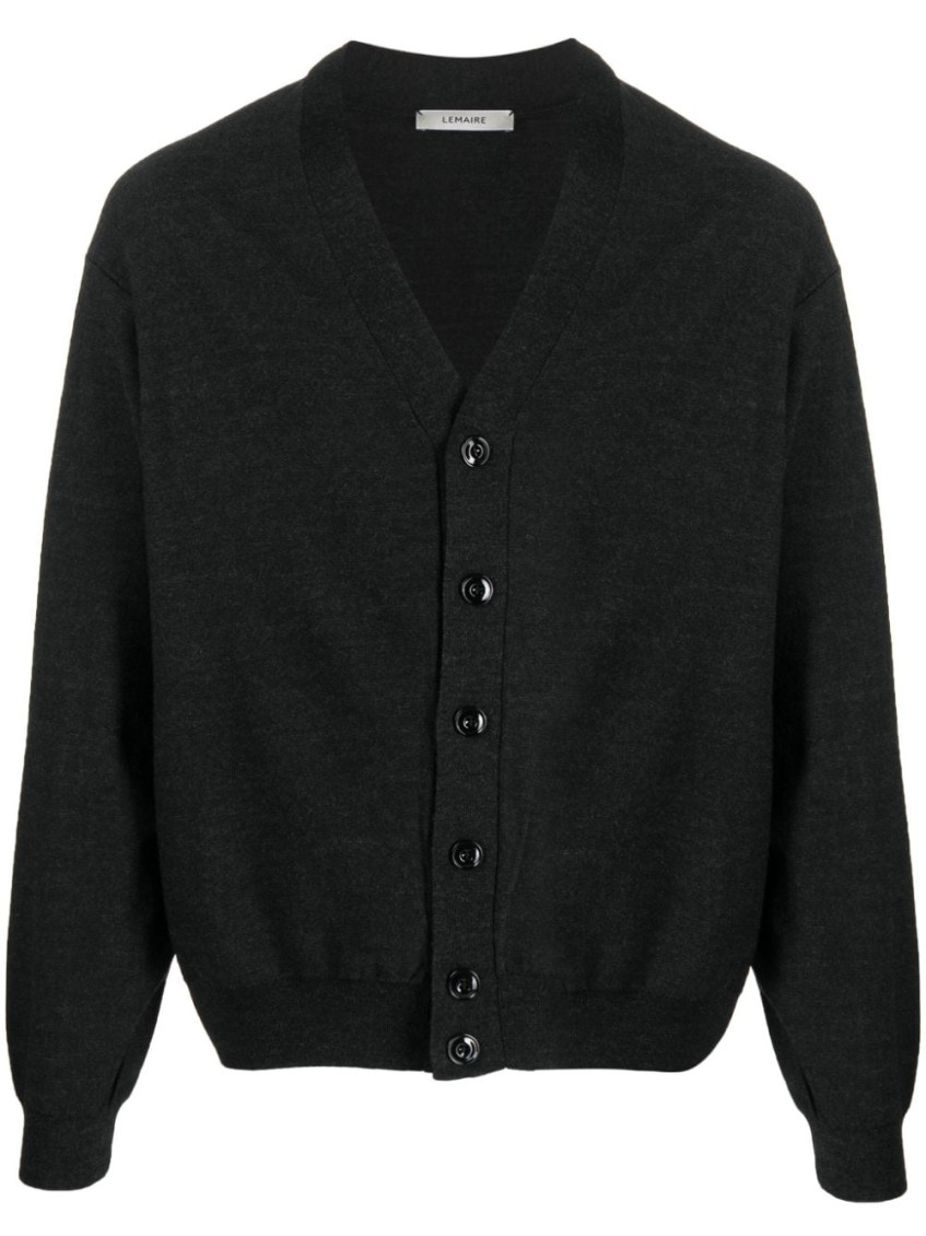 Lemaire Women Cardigan With Melange Effect In Gray