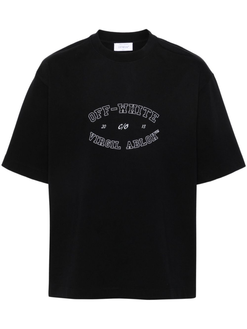 Shop Off-white Black Cotton Printed T-shirt