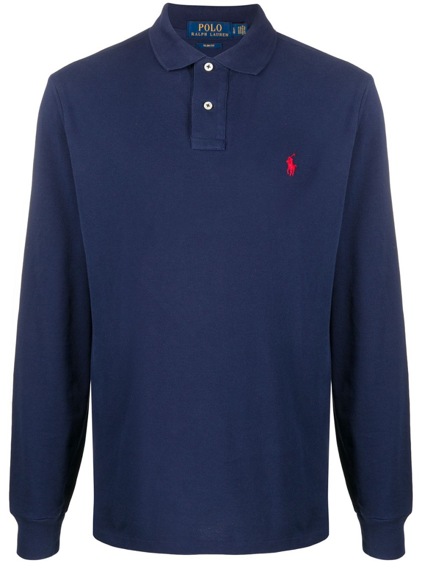 Polo Ralph Lauren Long-sleeved Polo Shirt With Classic Collar In Blue