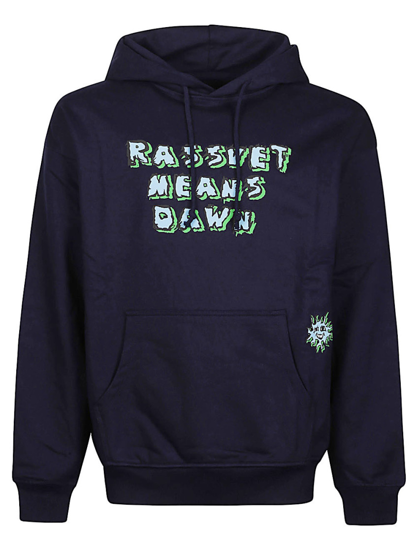 Rassvet Navy Blue Cotton Sweatshirt With Print In Navy Blue