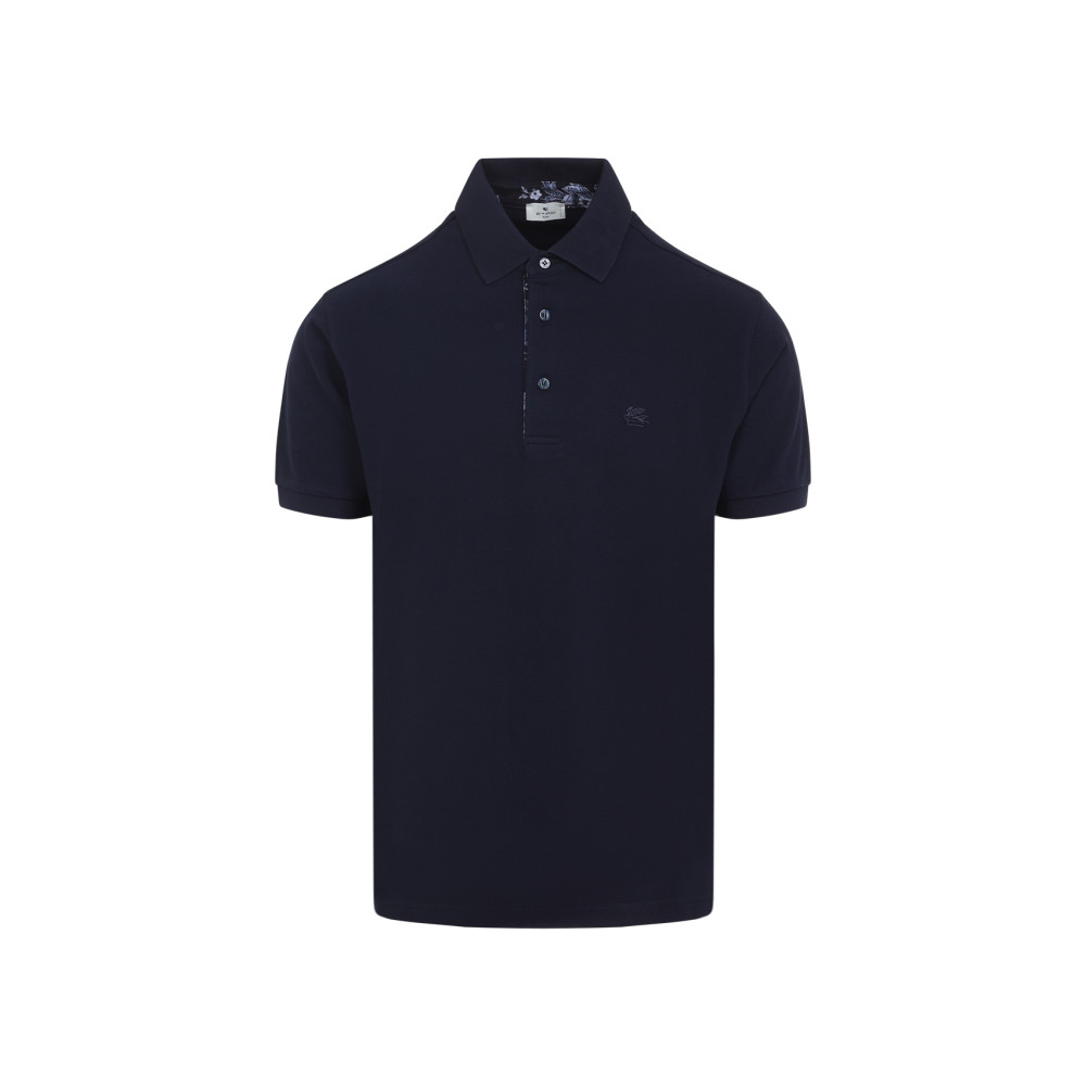 Etro Pegaso Embroidered Polo T-shirt In Blue