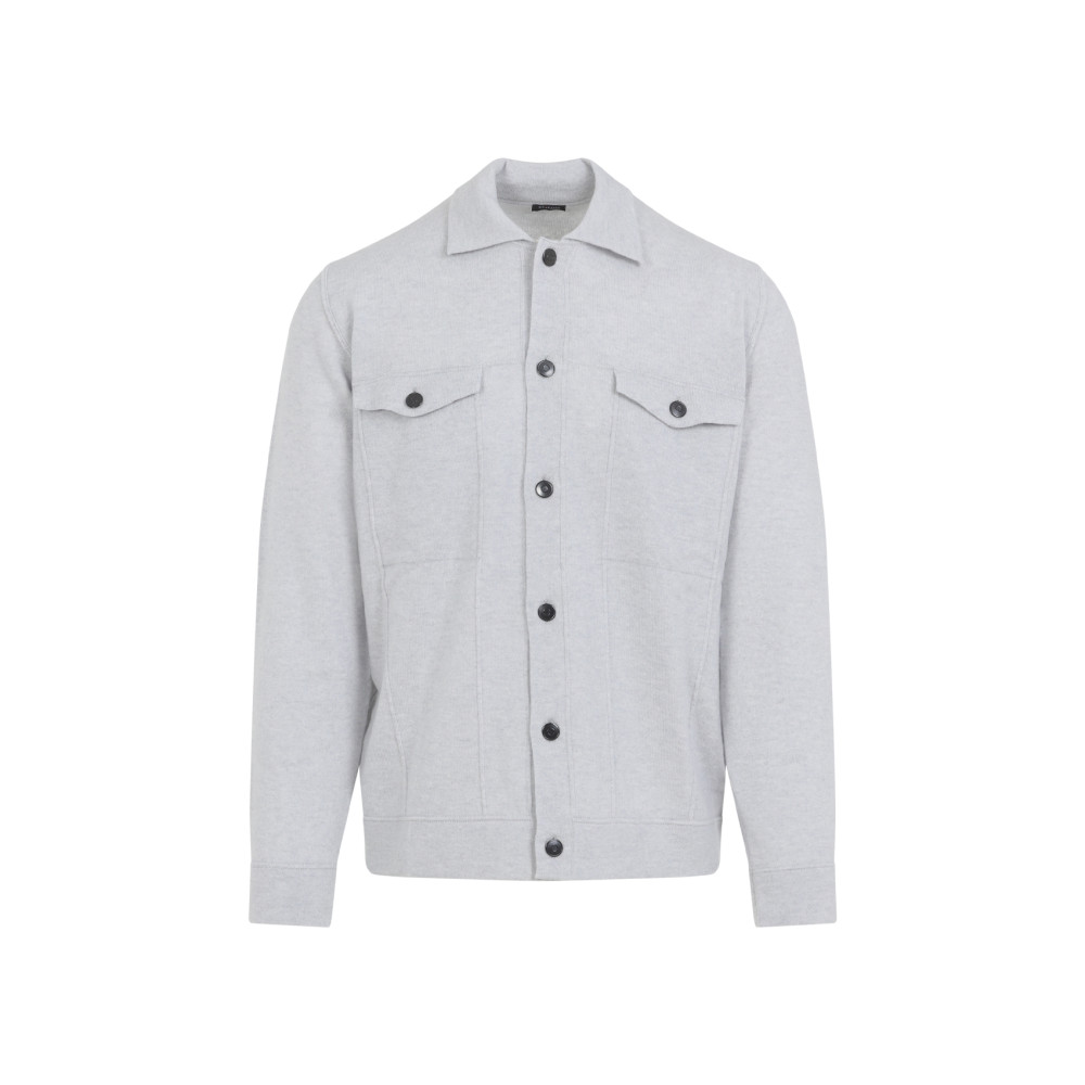 Kiton Stylish Jacket Featuring Chest Pockets And Long Sleeves In Gray