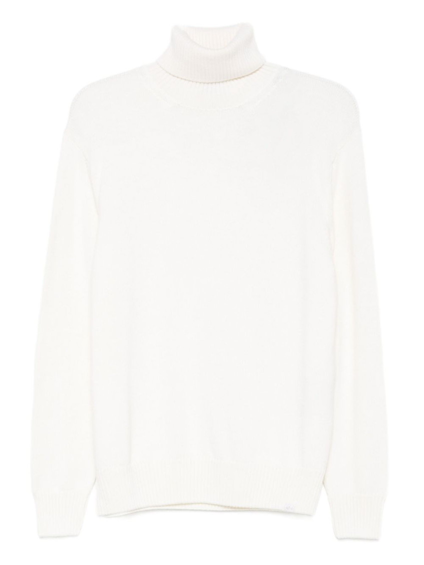 Paul & Shark High Neck Ribbed Sweater In White