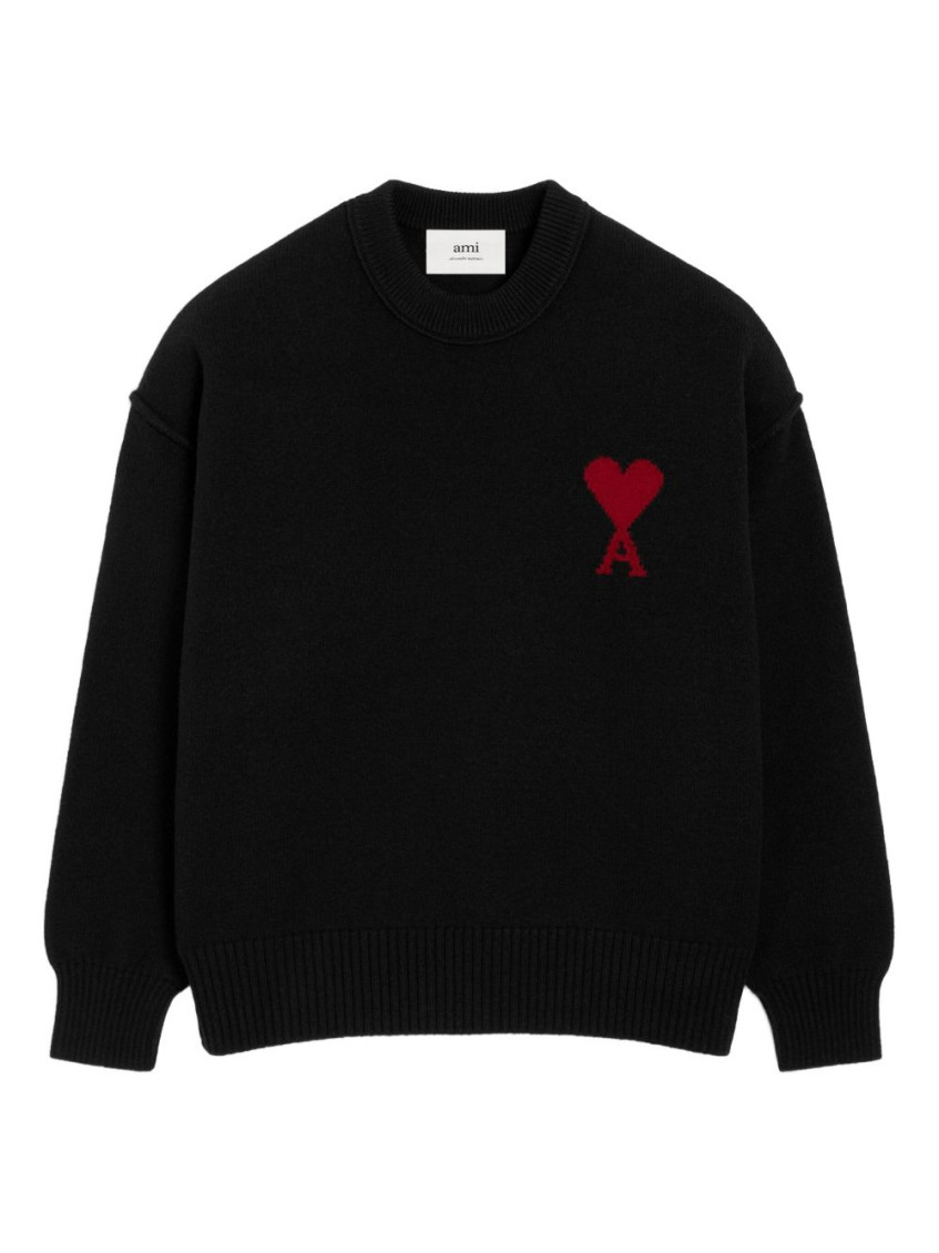 Ami Alexandre Mattiussi Ami Paris Adc Crewneck Sweater In Black