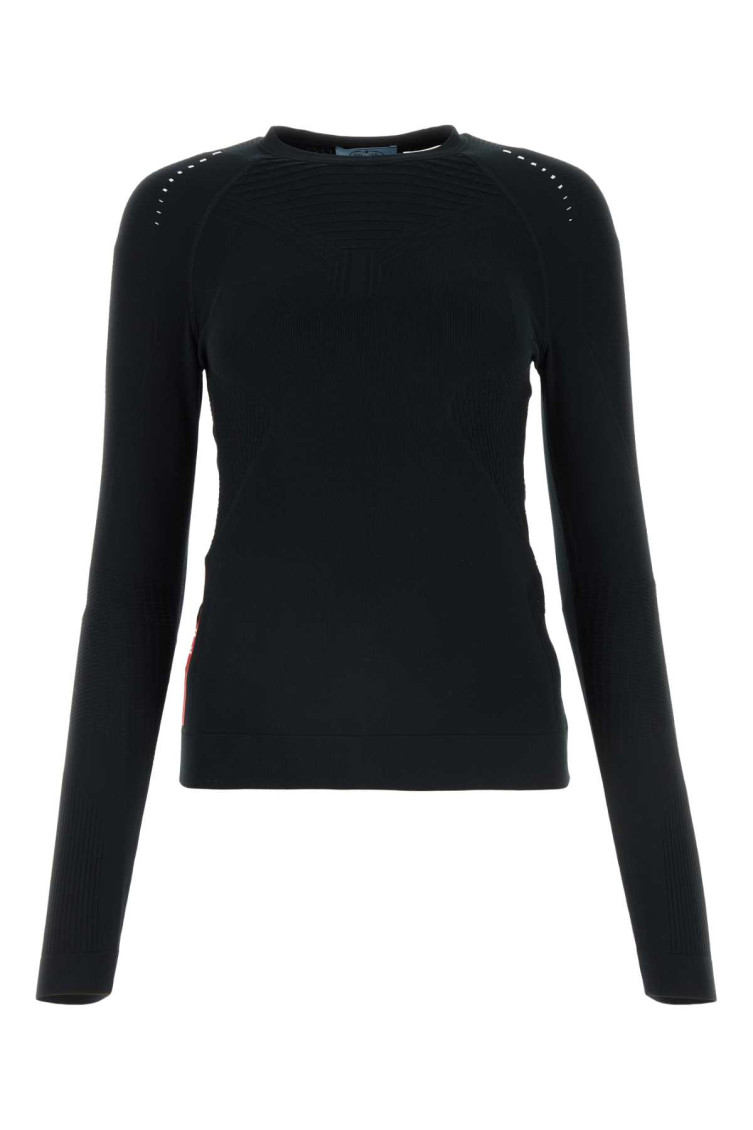Prada Women's Tech Fabric T-shirt In Black