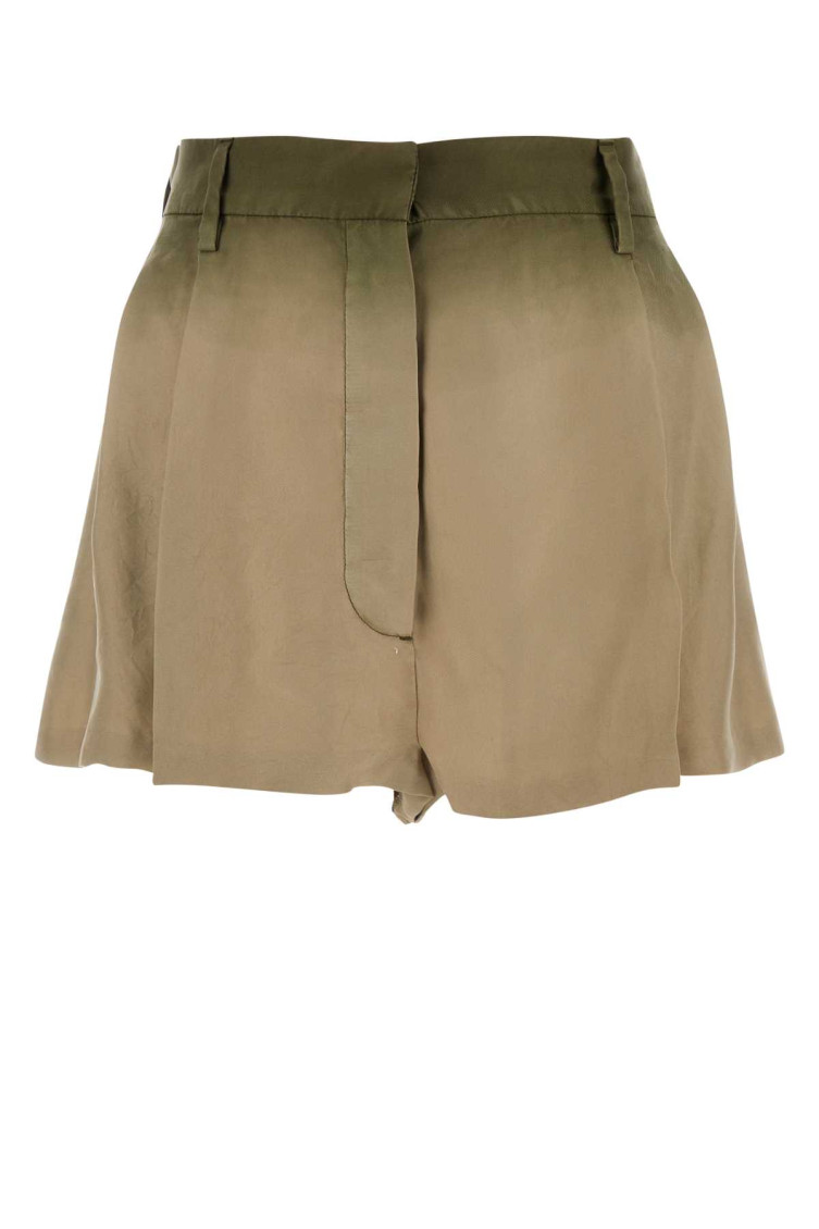 Prada Silk Shorts In Olive
