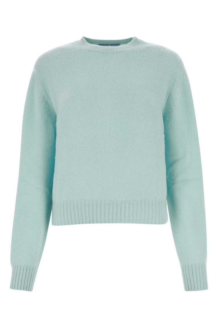 Prada Women Tiffany Cashmere Sweater In Light Blue
