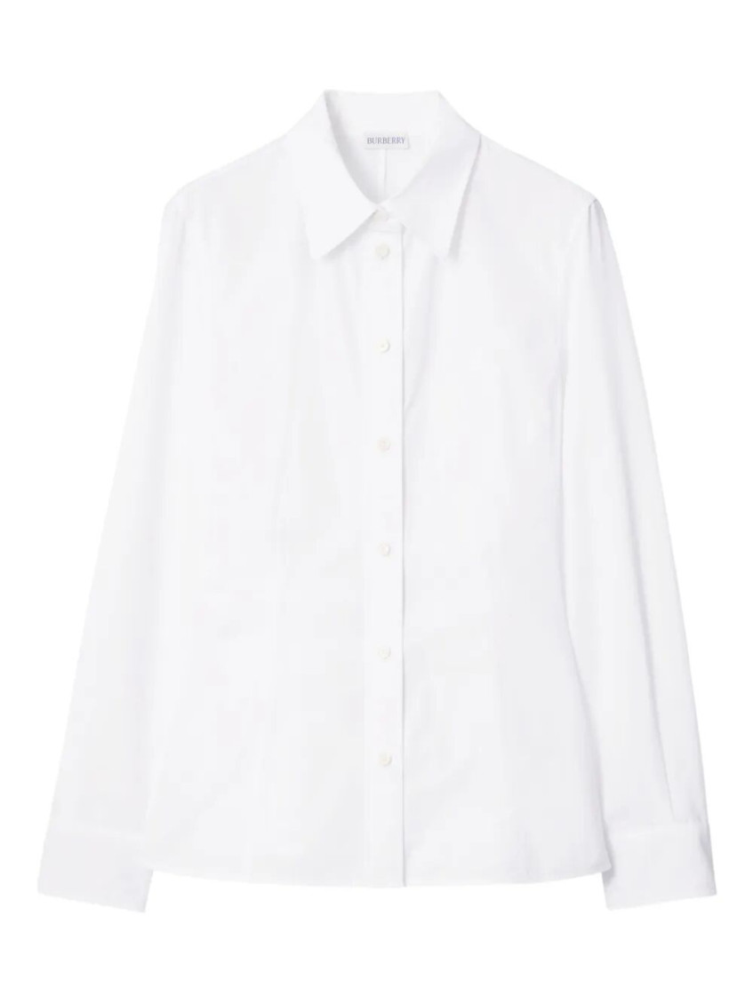 Burberry Eliza Cotton Shirt With Drop Waist Clothing In White