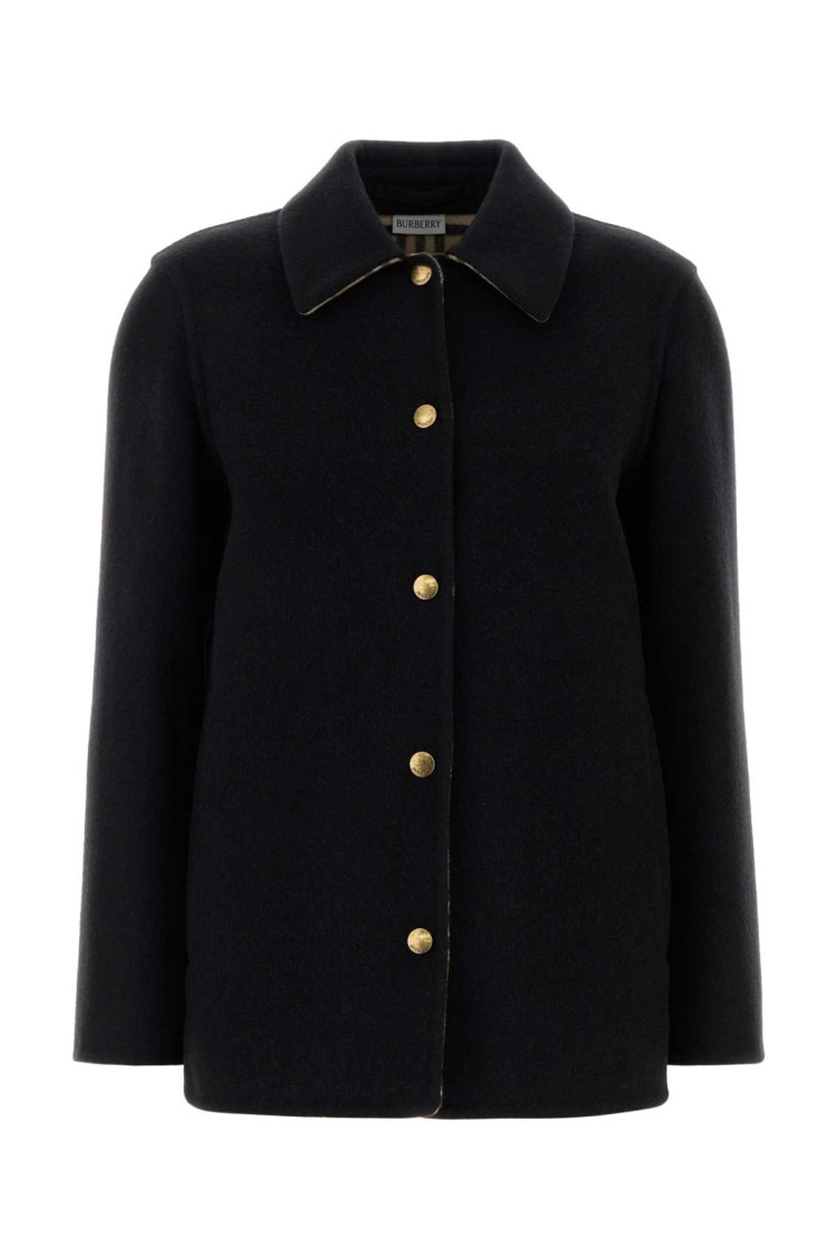 Burberry Black Wool Oversize Shirt
