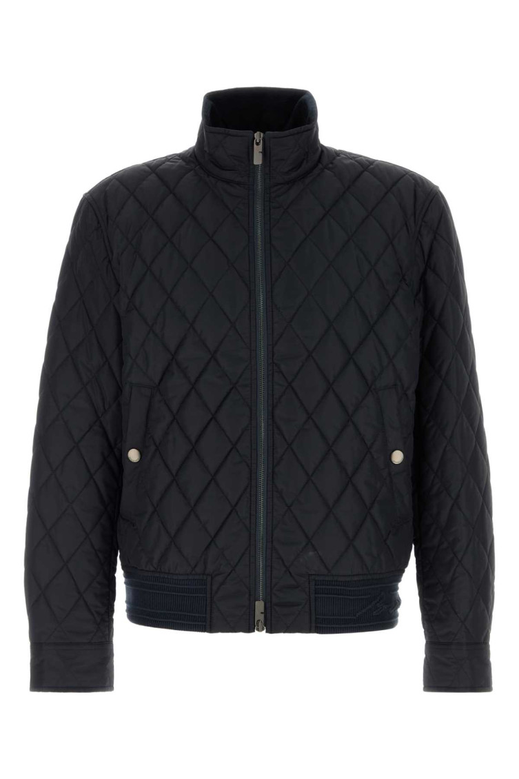 Burberry Midnight Blue Nylon Jacket In Blue