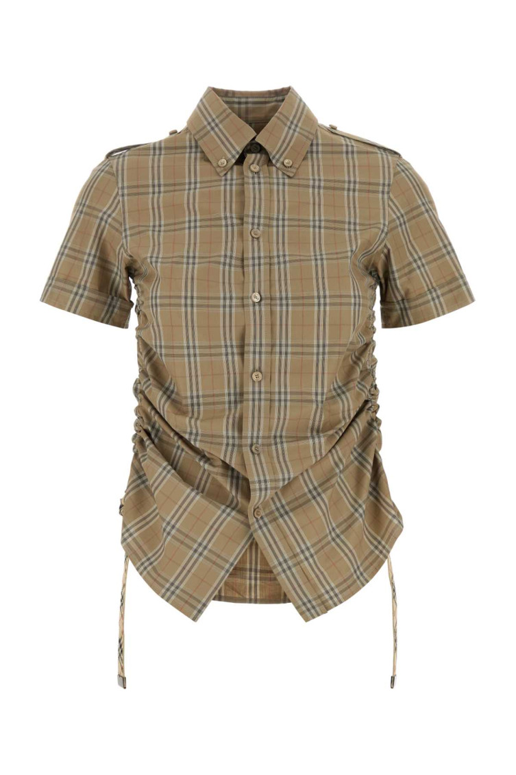Burberry Women Embroidered Poplin Shirt In Brown