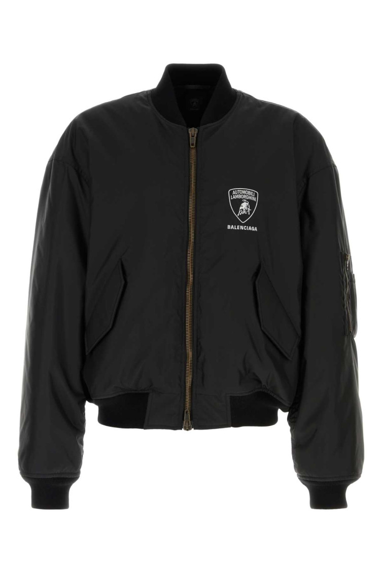 Balenciaga Nylon Lamborghini Bomber Jacket In Blue