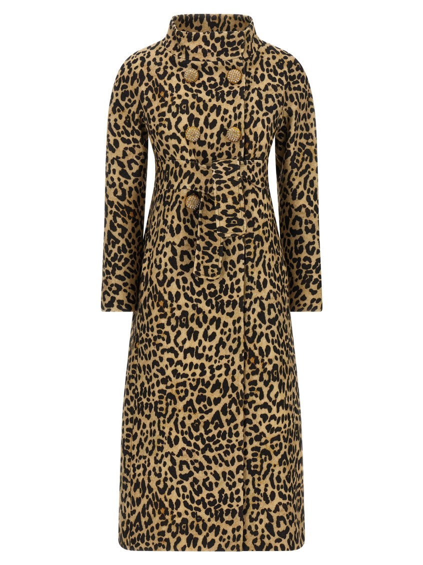 Valentino Multicolor Animal Print Coat In Animal Print