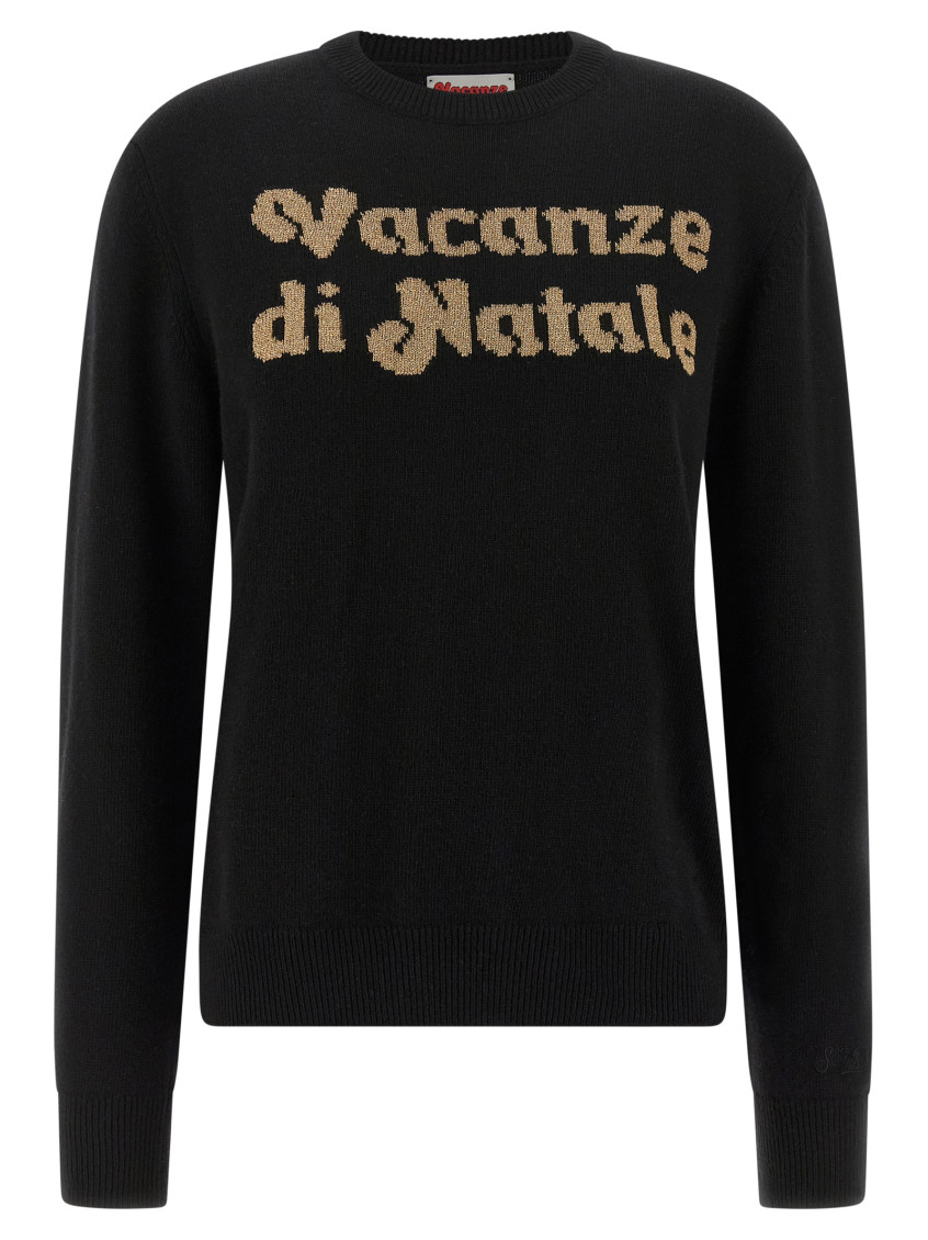 Mc2 Saint Barth New Queen-vacanze Di Natale Sweater Limited Ed. In Black