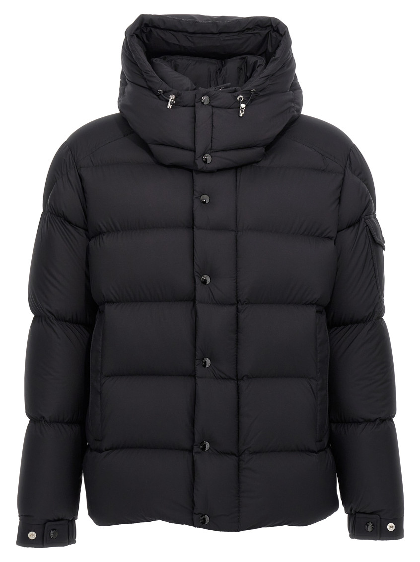 Moncler Hooded Quilted Long Sleeve Jacket In Black