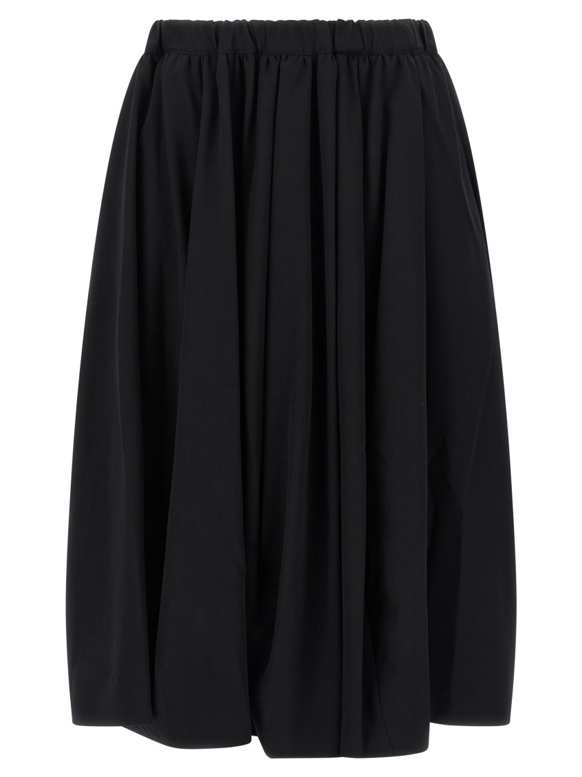 Comme Des Garçons Soft Pleated Skirt Elastic Waistband In Black