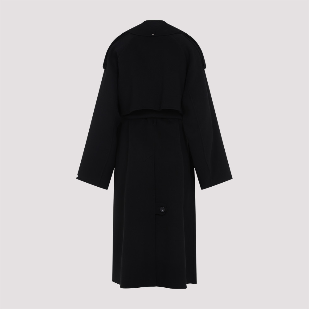 Sportmax Black Fiore Coat for Women Online USA at Darveys.com