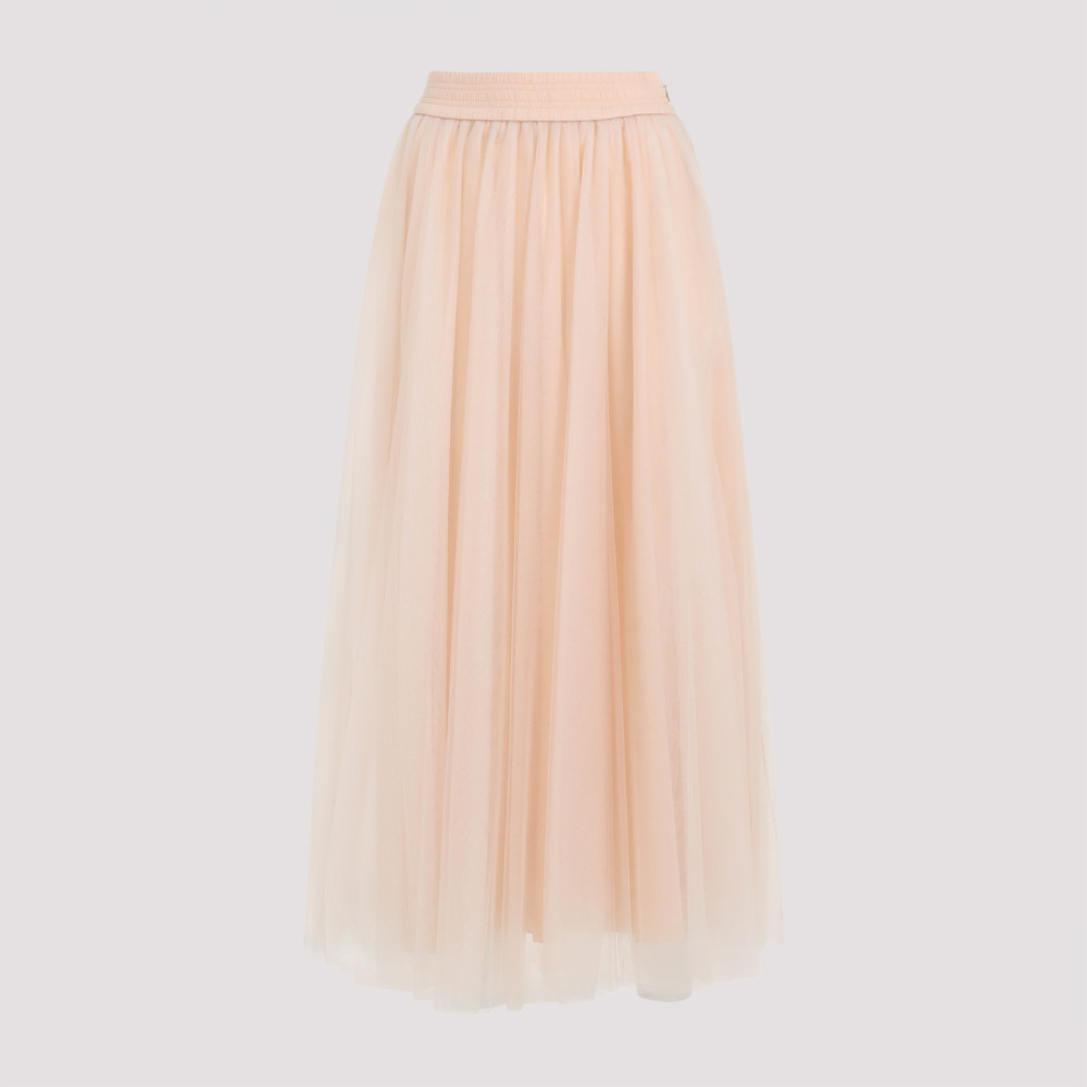 Shop Fabiana Filippi Light Pink Tulle Midi Skirt