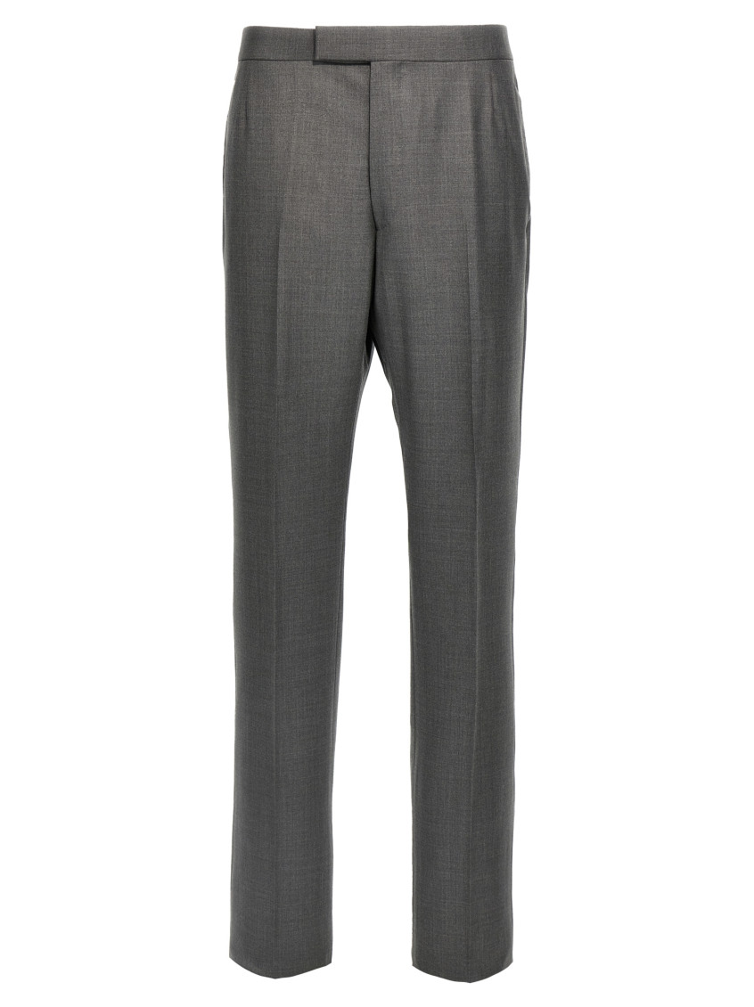 Shop Thom Browne Grey Classic Narrow Fit Pants